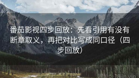 番茄影视四步回放：先看引用有没有断章取义，再把对比写成同口径（四步回放）