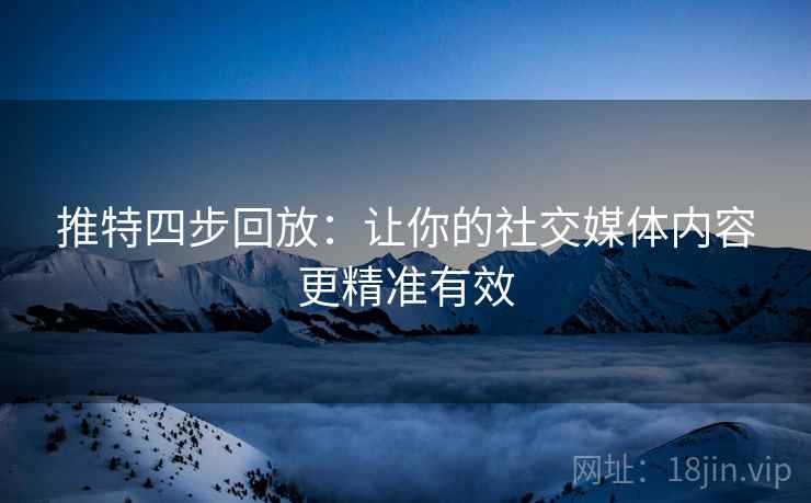 推特四步回放：让你的社交媒体内容更精准有效