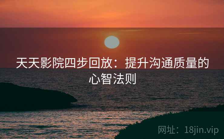 天天影院四步回放：提升沟通质量的心智法则