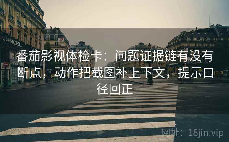 番茄影视体检卡：问题证据链有没有断点，动作把截图补上下文，提示口径回正