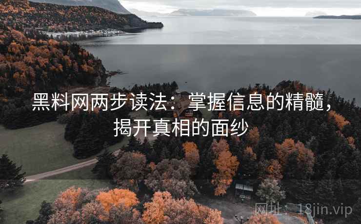 黑料网两步读法：掌握信息的精髓，揭开真相的面纱