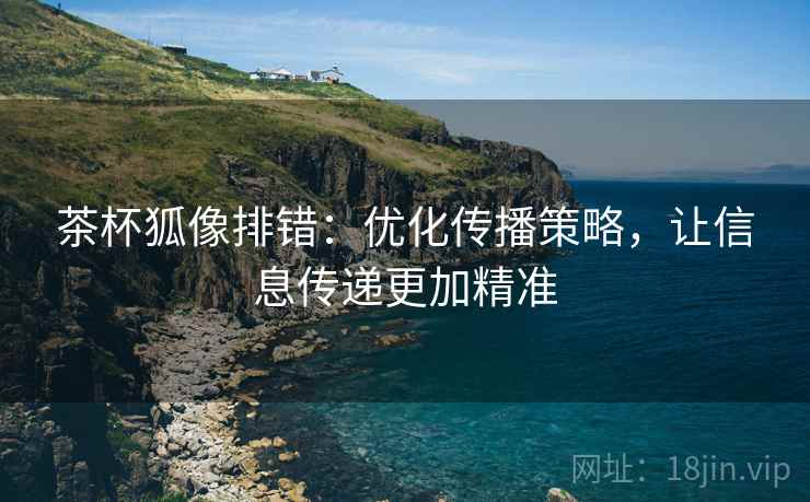 茶杯狐像排错：优化传播策略，让信息传递更加精准