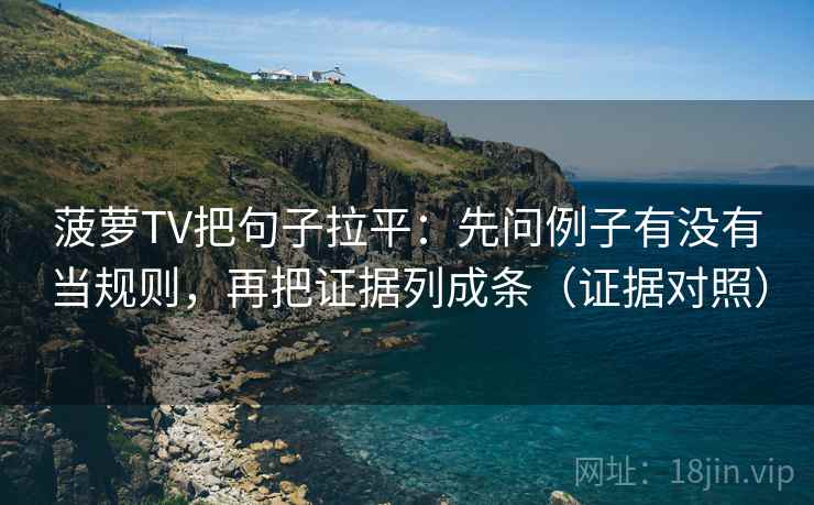 菠萝TV把句子拉平：先问例子有没有当规则，再把证据列成条（证据对照）