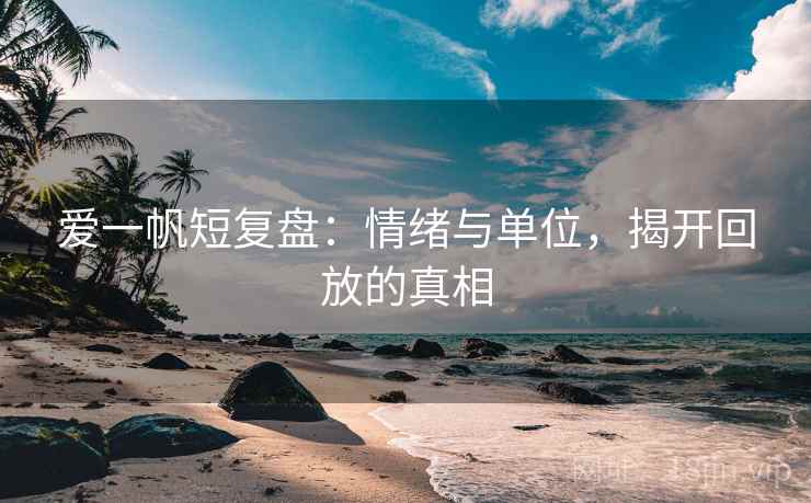 爱一帆短复盘:情绪与单位,揭开回放的真相 爱一帆短复盘:情绪与单位,揭开回放的真相